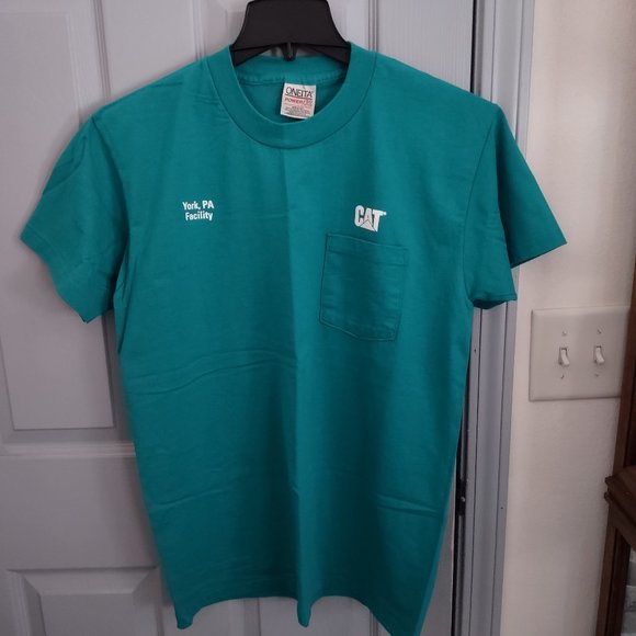 Caterpillar Shirts Rare Cat York Pa Facility Pocket Tee Shirt Size
